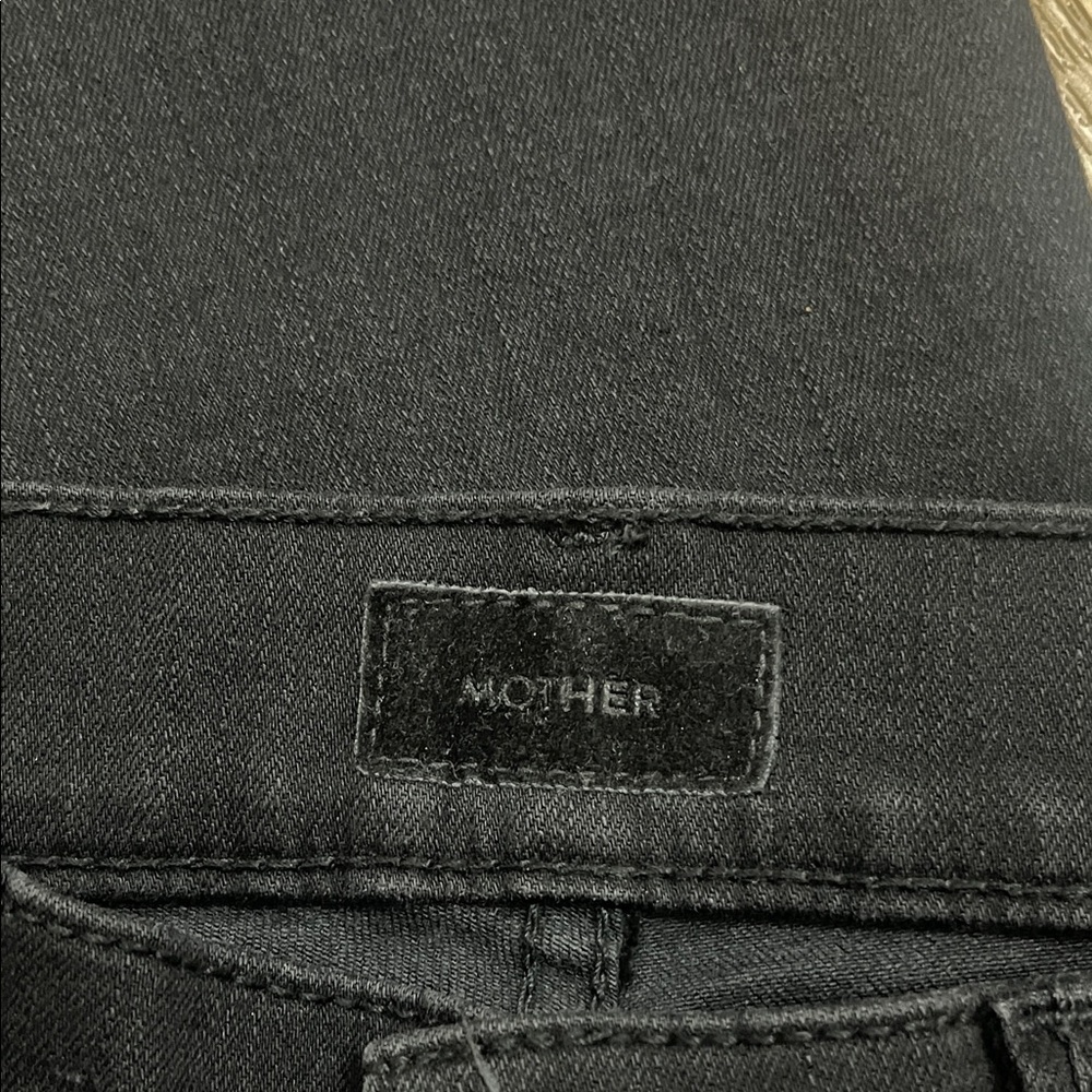 Mother The Insider Crop Step Fray Not Guilty Black High Rise Jeans size 27 - Picture 12 of 14